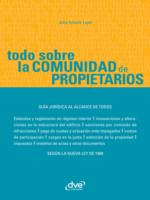 Title details for Todo sobre la comunidad de propietarios by Julia Infante Lope - Wait list
